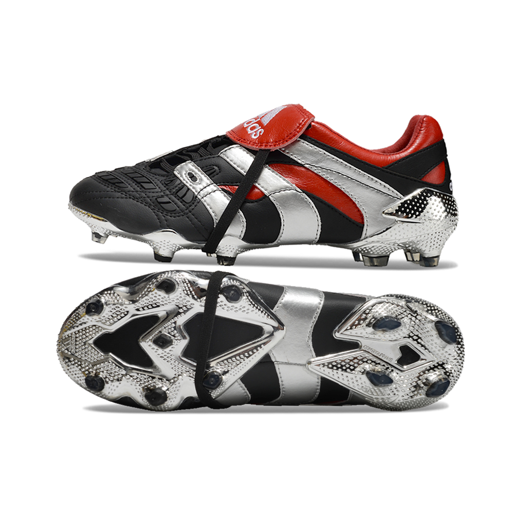 Chuteira Campo Adidas Predator Precision FG Preta e Vermelha 