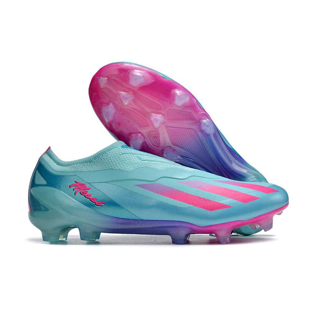 Chuteira Campo Adidas X CrazyFast Messi.1 LL FG Azul e Rosa 