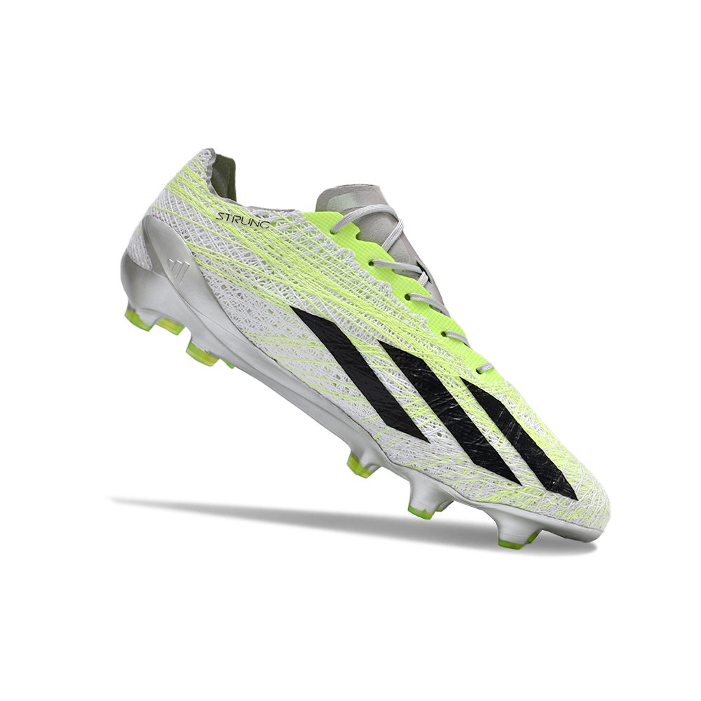 Chuteira Campo Adidas X Crazyfast+ FG Branca e Verde 