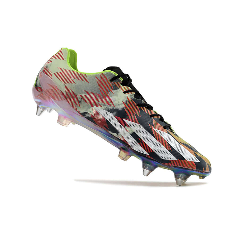 Chuteira Campo Adidas X Crazyfast+ Ponta de Aluminio Vermelha e Verde 