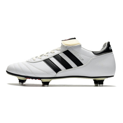 Chuteira Campo Adidas Copa Mundial Team Ponta de Aluminio Branca e Preta