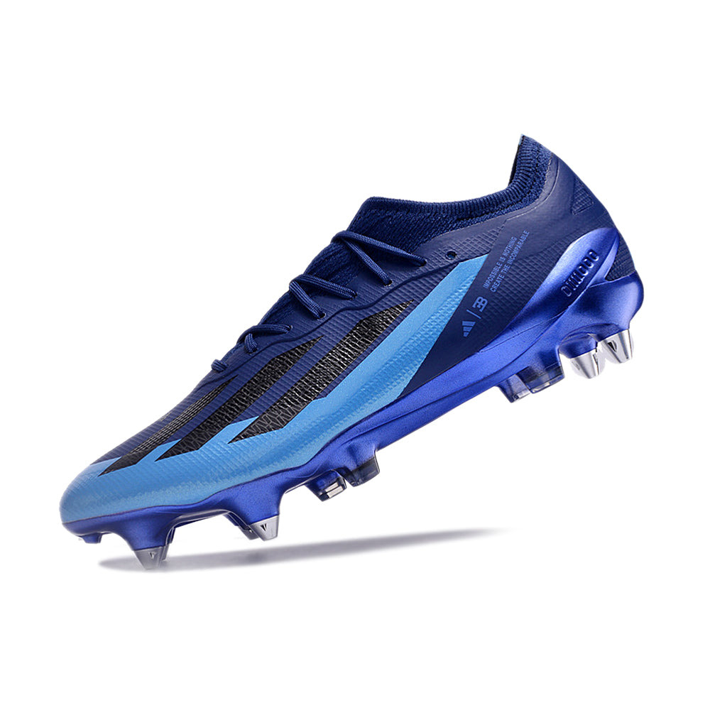 Chuteira Campo Adidas X Crazyfast.1 Ponta de Aluminio Azul 