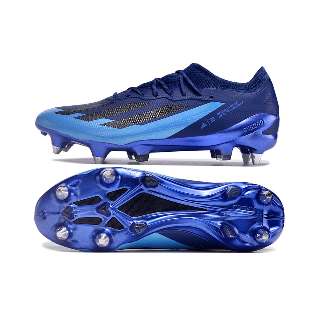 Chuteira Campo Adidas X Crazyfast.1 Ponta de Aluminio Azul 