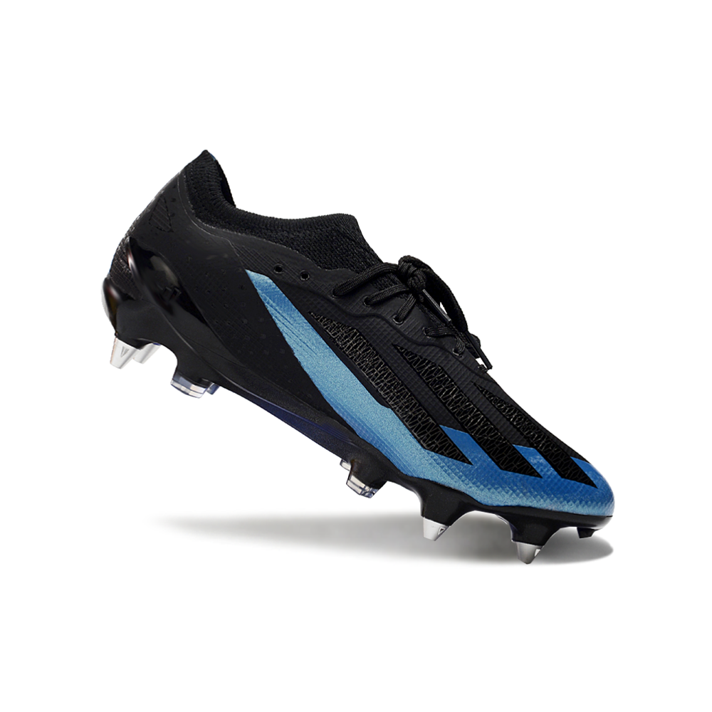 Chuteira Campo Adidas X Crazyfast.1 Ponta de Aluminio Preta e Azul 