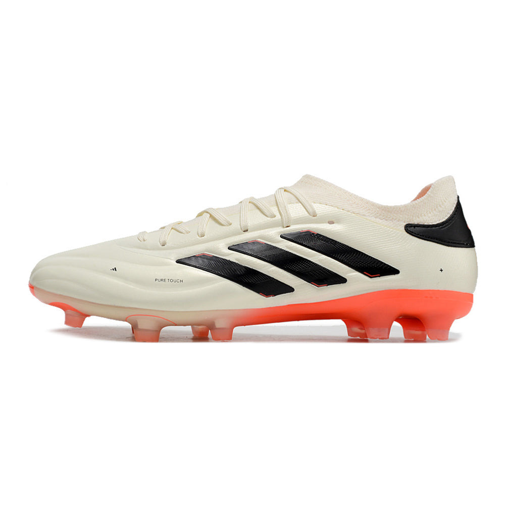 Chuteira Campo Adidas Copa Pure II + FG Bege, Laranja e Preta 