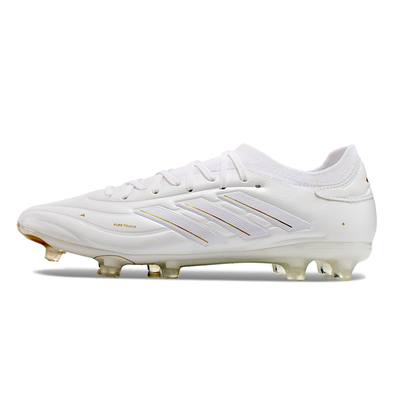 Chuteira Campo Adidas Copa Pure II + FG Branca e Dourada