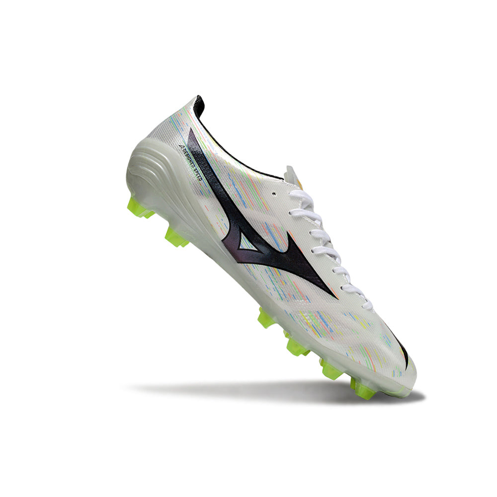 Chuteira Campo Mizuno Alpha II FG Branco e Verde