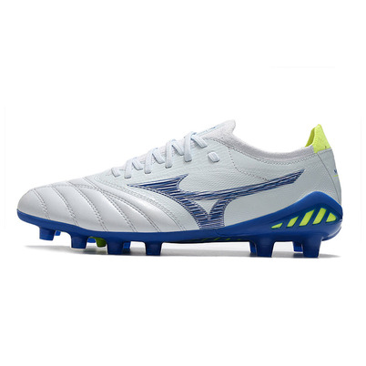 Chuteira Campo Mizuno Morelia Neo 3 FG Branca e Azul 
