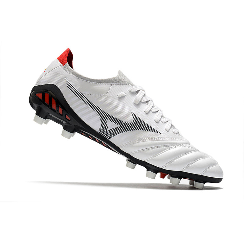 Chuteira Campo Mizuno Morelia Neo 3 FG Branca, Prata e Preta
