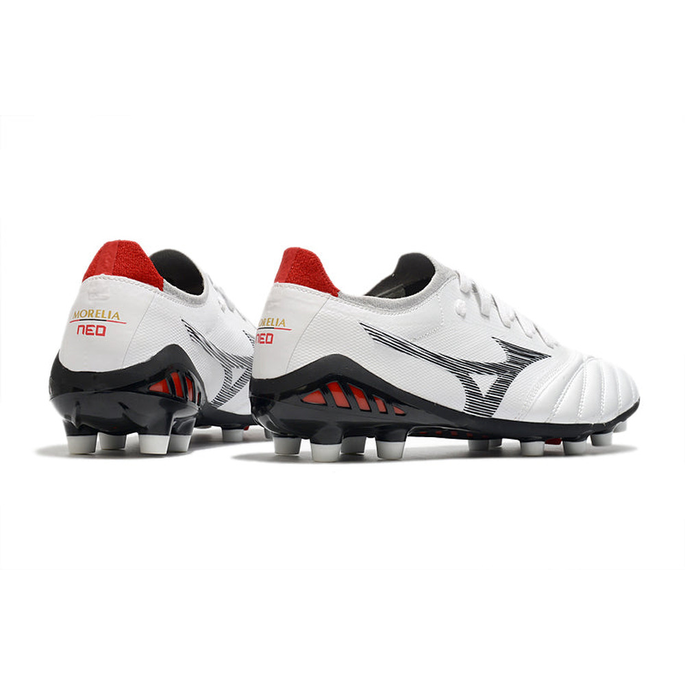 Chuteira Campo Mizuno Morelia Neo 3 FG Branca, Prata e Preta