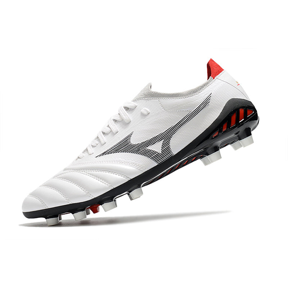 Chuteira Campo Mizuno Morelia Neo 3 FG Branca, Prata e Preta