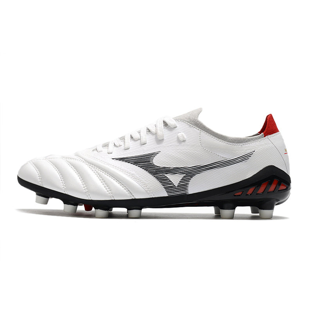 Chuteira Campo Mizuno Morelia Neo 3 FG Branca, Prata e Preta