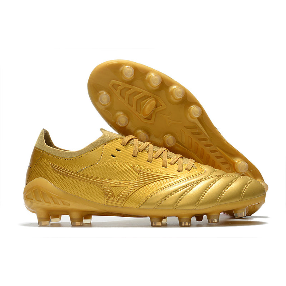 Chuteira Campo Mizuno Morelia Neo 3 FG Dourada