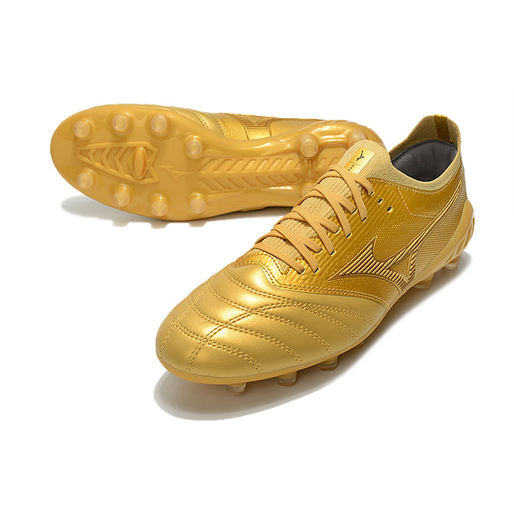 Chuteira Campo Mizuno Morelia Neo 3 FG Dourada