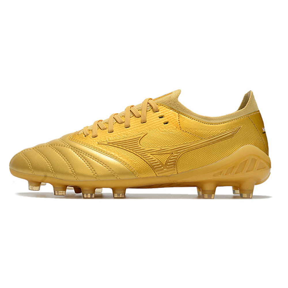 Chuteira Campo Mizuno Morelia Neo 3 FG Dourada