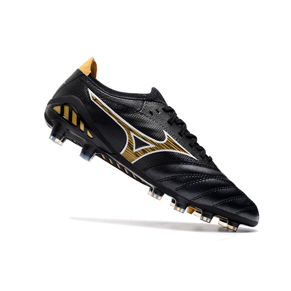 Chuteira Campo Mizuno Morelia Neo 3 FG Preta e Dourada