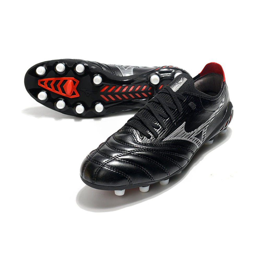 Chuteira Campo Mizuno Morelia Neo 3 FG Preta e Vermelha