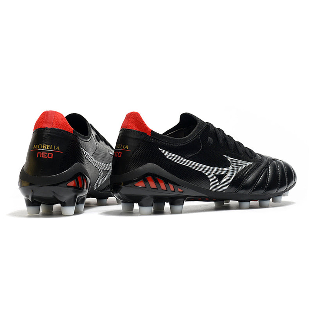 Chuteira Campo Mizuno Morelia Neo 3 FG Preta e Vermelha
