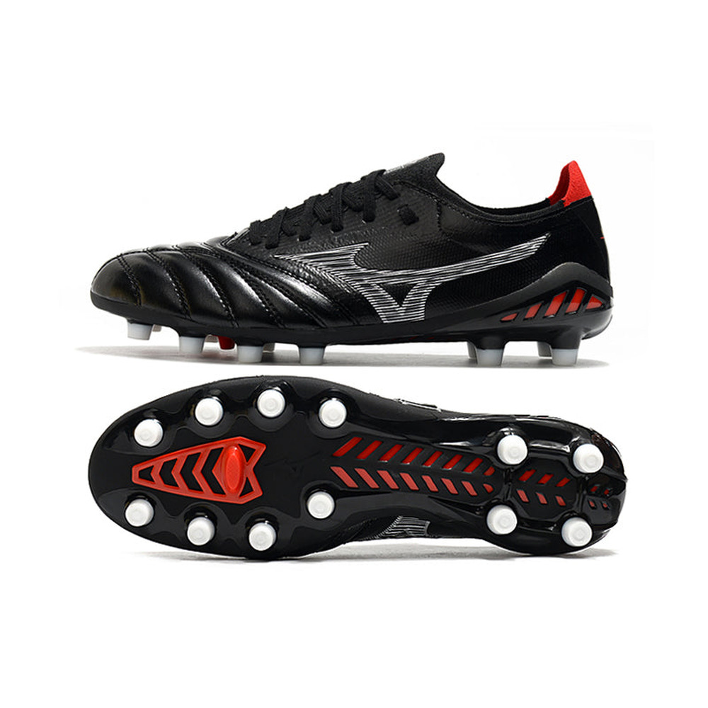 Chuteira Campo Mizuno Morelia Neo 3 FG Preta e Vermelha