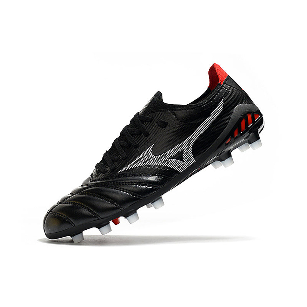 Chuteira Campo Mizuno Morelia Neo 3 FG Preta e Vermelha