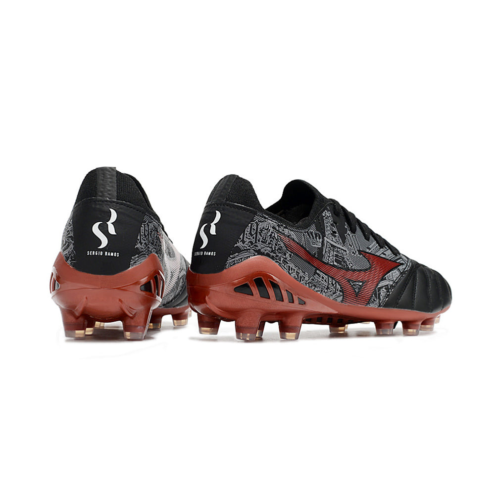 Chuteira Campo Mizuno Morelia Neo 3 FG Preta e Vermelha 