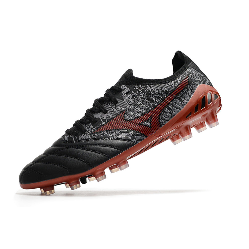 Chuteira Campo Mizuno Morelia Neo 3 FG Preta e Vermelha 