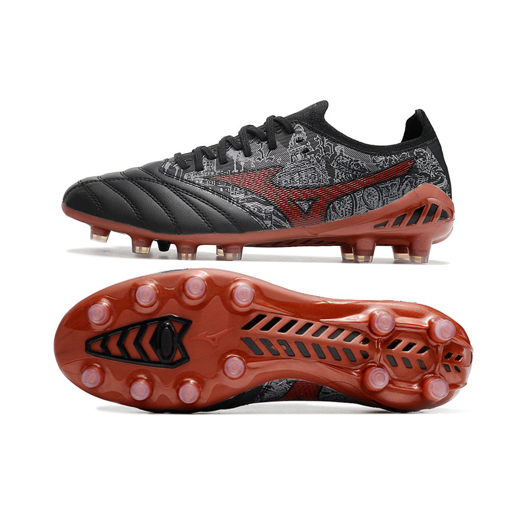 Chuteira Campo Mizuno Morelia Neo 3 FG Preta e Vermelha 