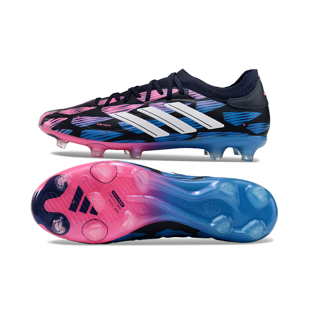Chuteira Campo Adidas Copa Pure II + FG Preta, Azul e Rosa 