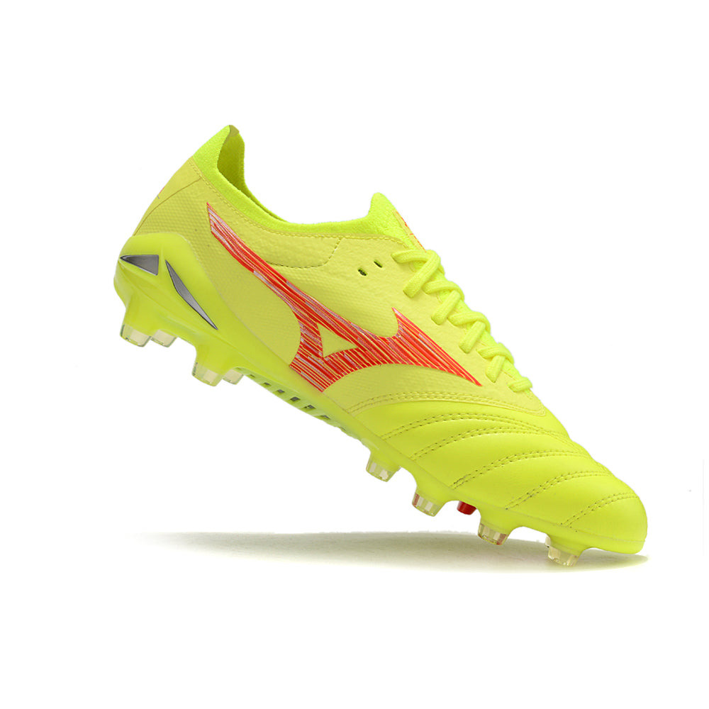Chuteira Campo Mizuno Morelia Neo 4 Beta FG Amarelo e Vermelho 