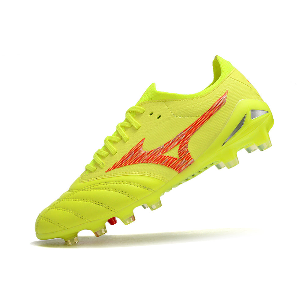 Chuteira Campo Mizuno Morelia Neo 4 Beta FG Amarelo e Vermelho 