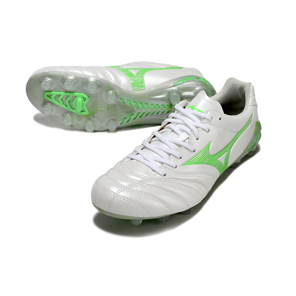 Chuteira Campo Mizuno Morelia Neo 4 Beta FG Branca e Verde