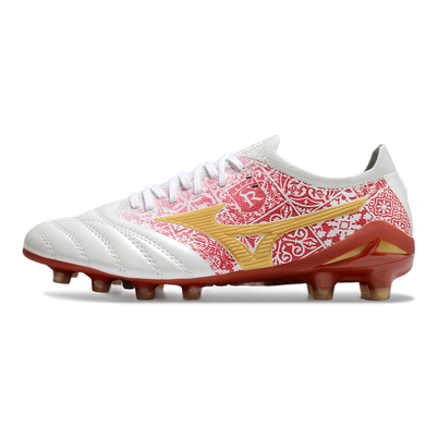 Chuteira Campo Mizuno Morelia Neo 4 Beta FG Branco e Vermelho
