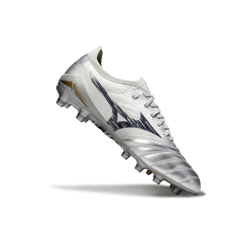 Chuteira Campo Mizuno Morelia Neo 4 Beta FG Prata