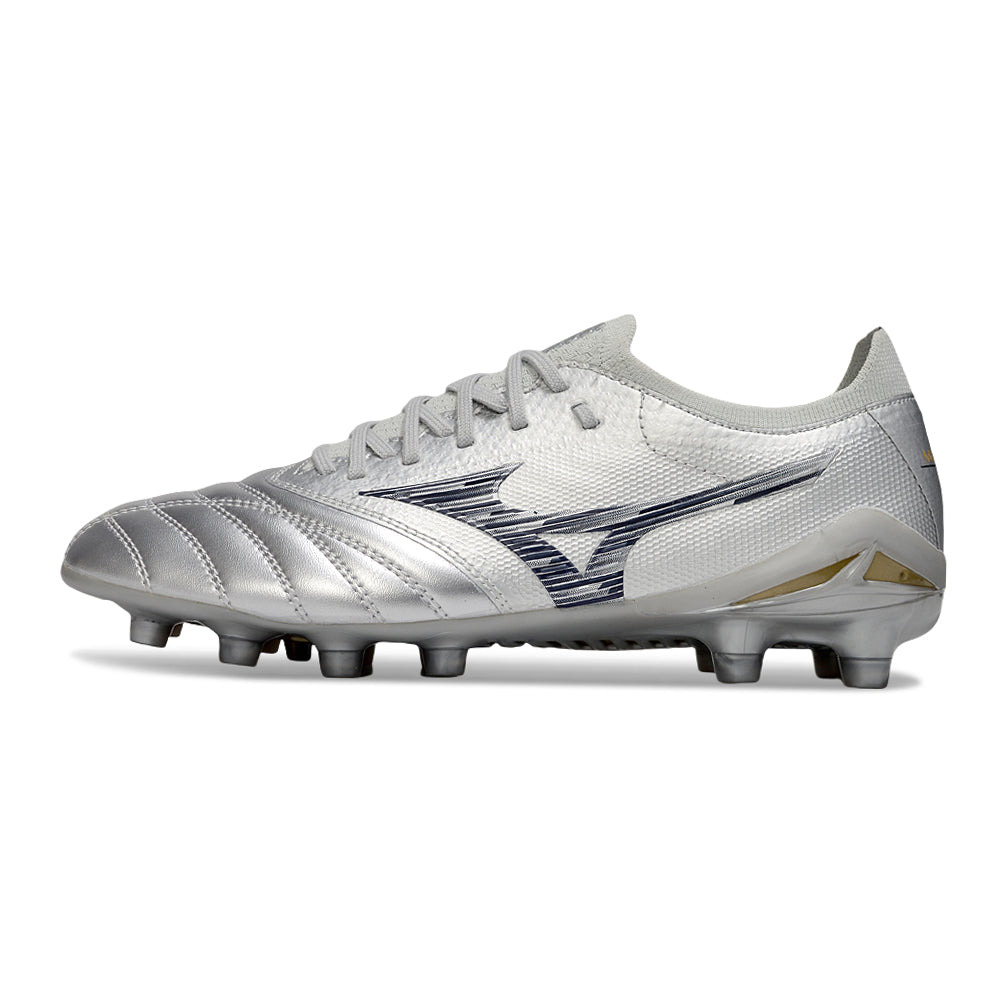 Chuteira Campo Mizuno Morelia Neo 4 Beta FG Prata