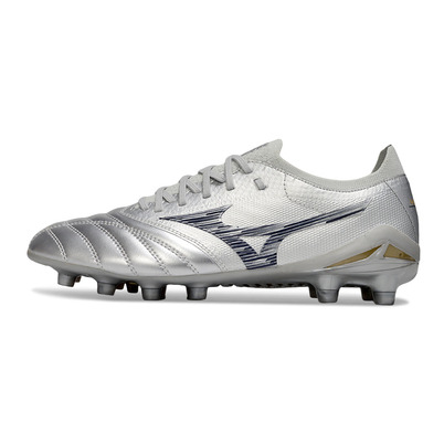 Chuteira Campo Mizuno Morelia Neo 4 Beta FG Prata