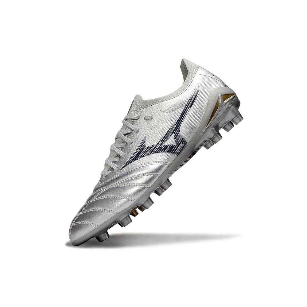 Chuteira Campo Mizuno Morelia Neo 4 Beta FG Prata