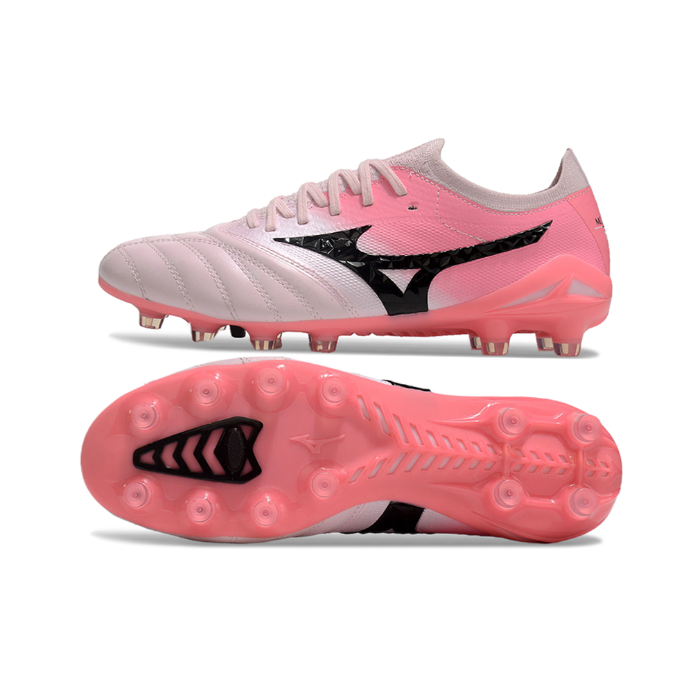 Chuteira Campo Mizuno Morelia Neo 4 Beta FG Rosa e Preto