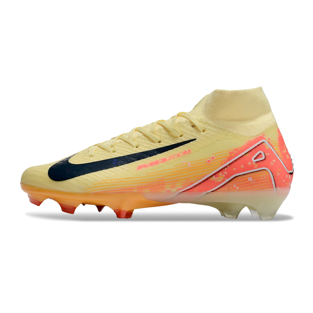 Chuteira Campo Nike Air Zoom Mercurial Superfly 10 Elite FG Amarelo e Laranja 
