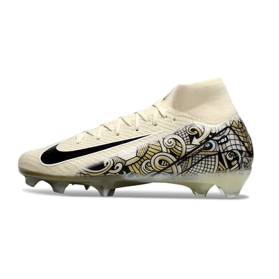 Chuteira Campo Nike Air Zoom Mercurial Superfly 10 Elite FG Bege e Preto