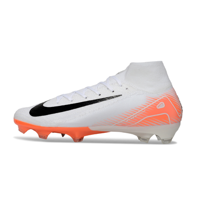 Chuteira Campo Nike Air Zoom Mercurial Superfly 10 Elite FG Branca e Laranja