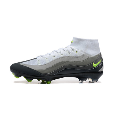 Chuteira Campo Nike Air Zoom Mercurial Superfly 10 Elite FG Branca, Cinza e Verde