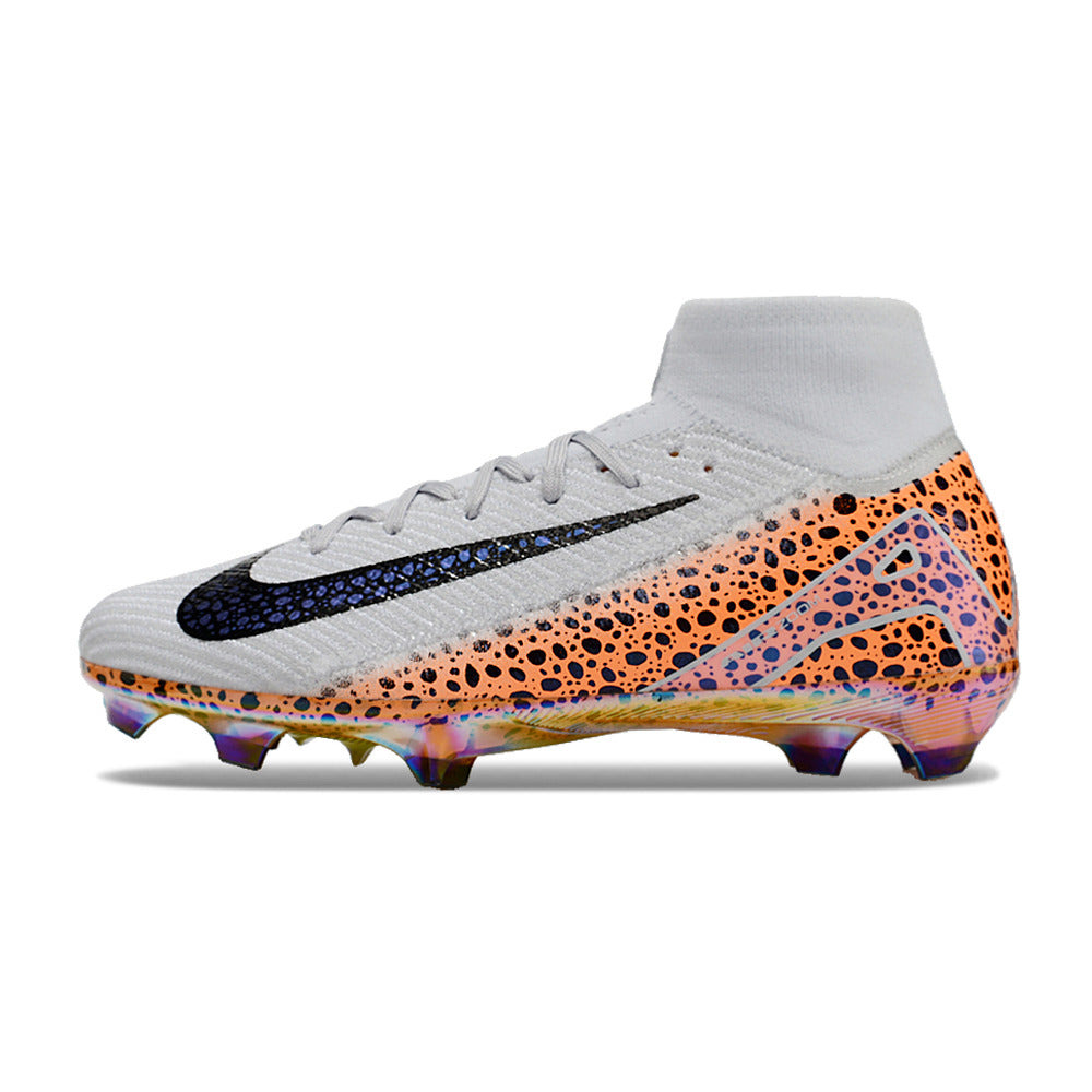Chuteira Campo Nike Air Zoom Mercurial Superfly 10 Elite FG Branca, Laranja e Preto 