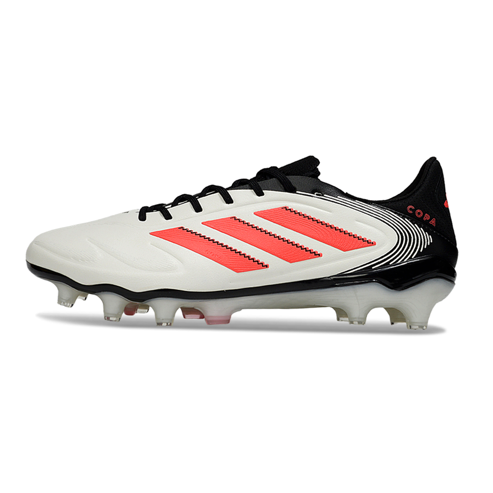 Chuteira Campo Adidas Copa Pure II Elite FG Branca, Vermelha e Preta