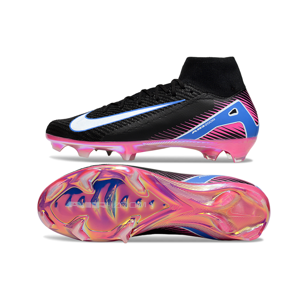 Chuteira Campo Nike Air Zoom Mercurial Superfly 10 Elite FG Preta e Rosa