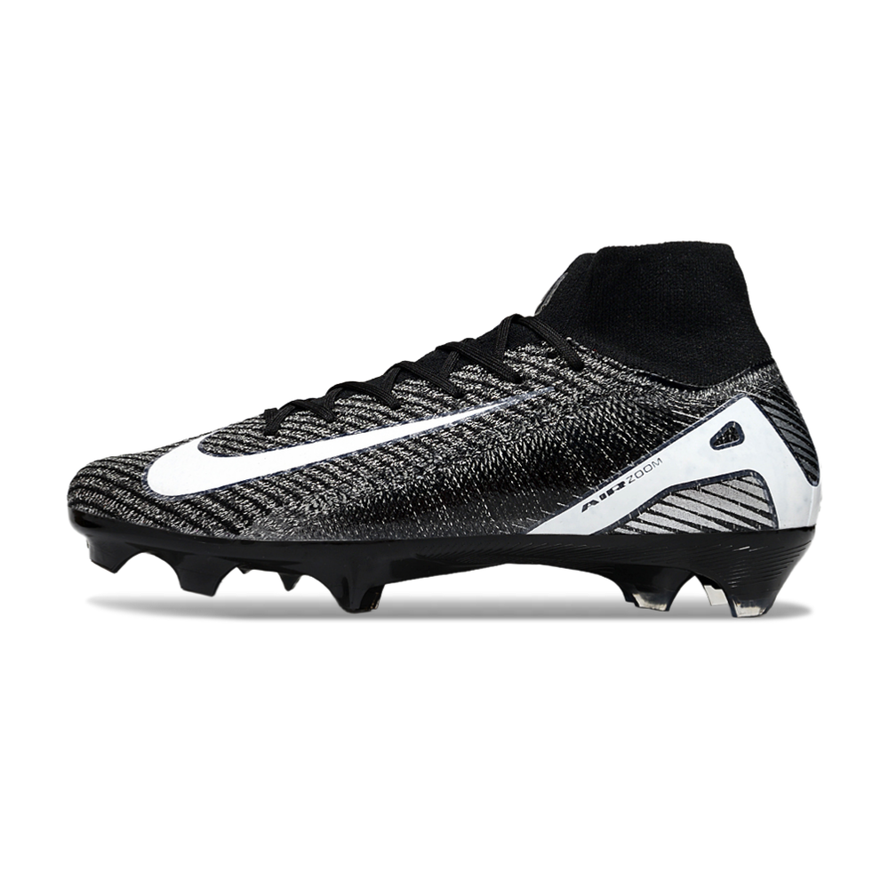 Chuteira Campo Nike Air Zoom Mercurial Superfly 10 Elite FG Preto e Branco