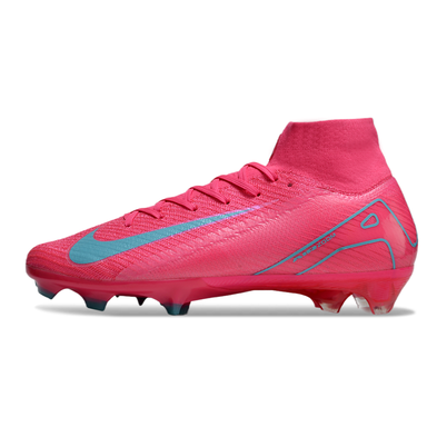 Chuteira Campo Nike Air Zoom Mercurial Superfly 10 Elite FG Rosa Pink e Azul