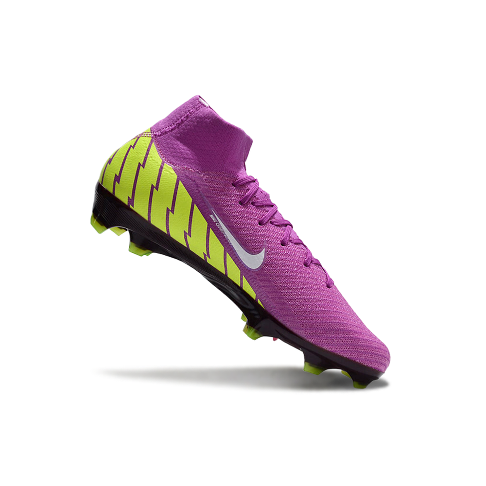 Chuteira Campo Nike Air Zoom Mercurial Superfly 10 Elite FG Roxa e Verde