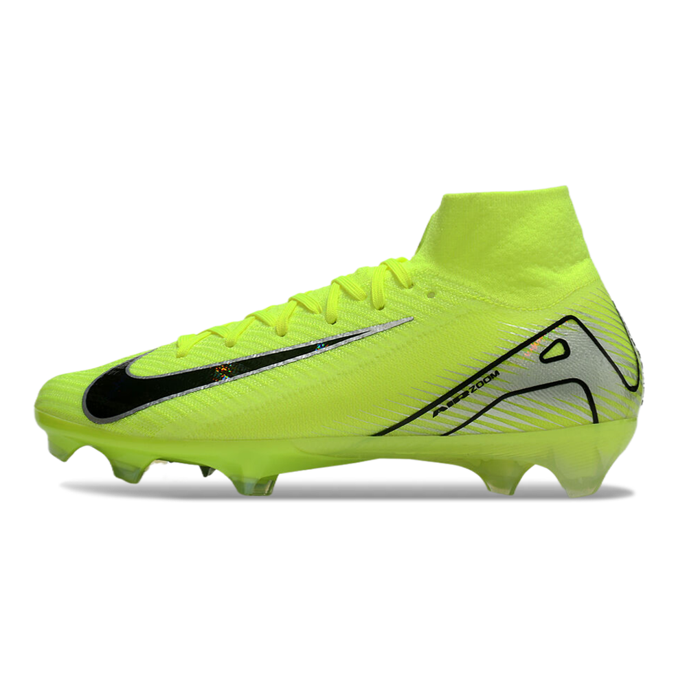 Chuteira Campo Nike Air Zoom Mercurial Superfly 10 Elite FG Verde e Preta 
