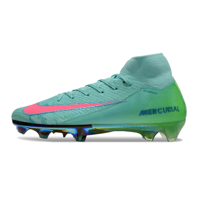 Chuteira Campo Nike Air Zoom Mercurial Superfly 10 Elite FG Verde e Rosa 