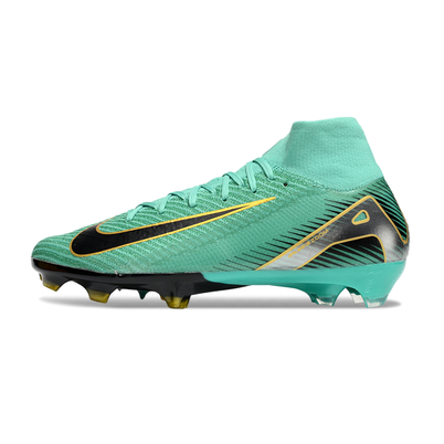 Chuteira Campo Nike Air Zoom Mercurial Superfly 10 Elite FG Verde, Preto e Dourado